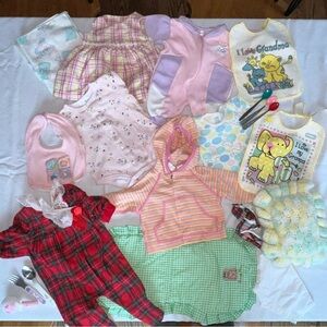 Baby Clothes & Items Lot of 18 Dresses Rompers Bodysuits Size 0-3 mos